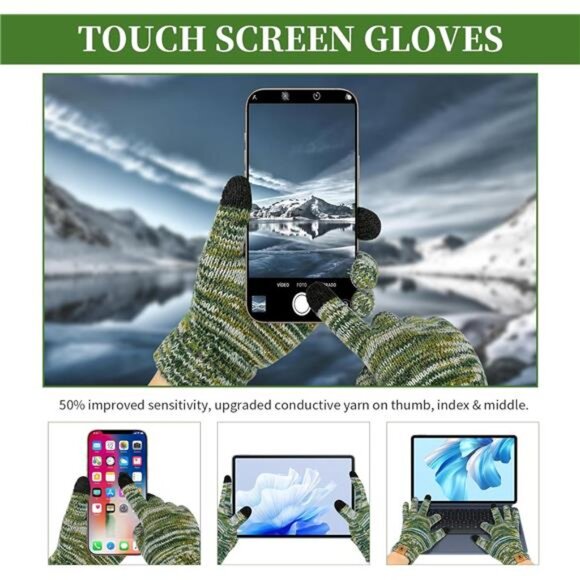 Honnesserry Winter‎ Warm Beanie Hat Scarf and Touchscreen Gloves Set for Womens - Picture 4 of 7